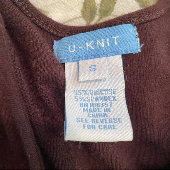 U-Knit Brown Stretchy Sleeveless V-neck Dress with Tie Waist - Picture 8 of 9